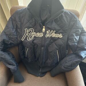 Rocawear Women's Quilted Black Jacket vintage Y2K perfect condition